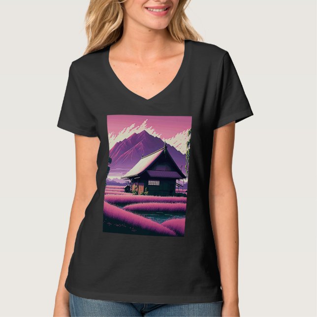 Rice Field Landscape Japan T-Shirt (Front)