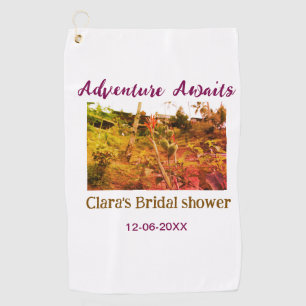 Rice fields adventure awaits bridal shower name fa golf towel