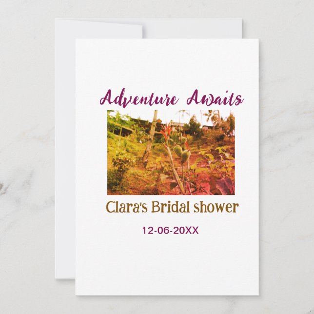 Rice fields adventure awaits bridal shower name fa holiday card (Front)