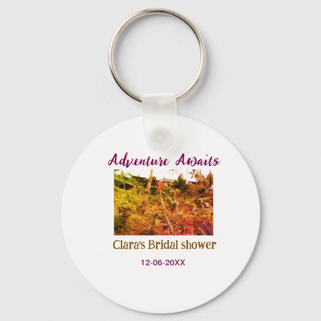 Rice fields adventure awaits bridal shower name fa key ring (Front)