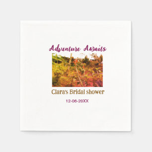 Rice fields adventure awaits bridal shower name fa napkin