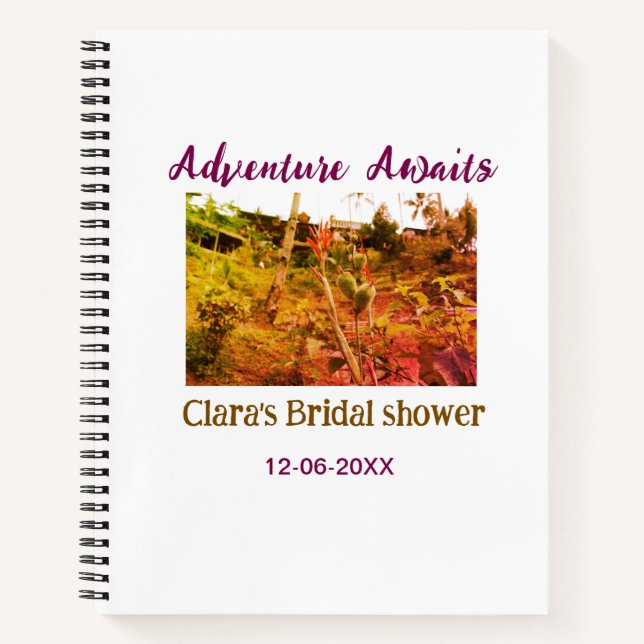 Rice fields adventure awaits bridal shower name fa notebook (Front)