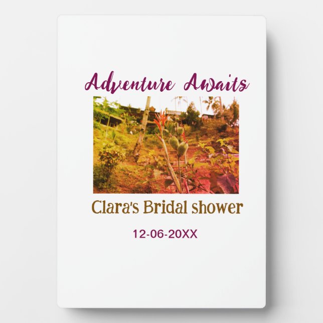 Rice fields adventure awaits bridal shower name fa plaque (Front)