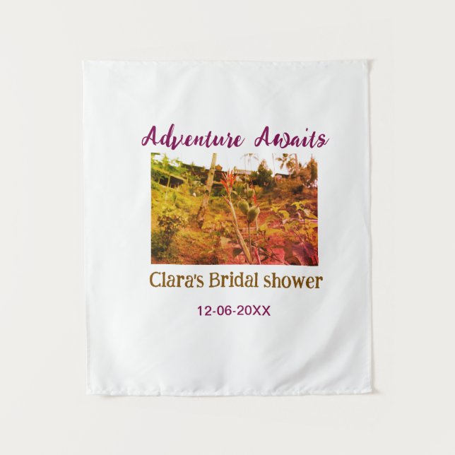 Rice fields adventure awaits bridal shower name fa tapestry (Front)