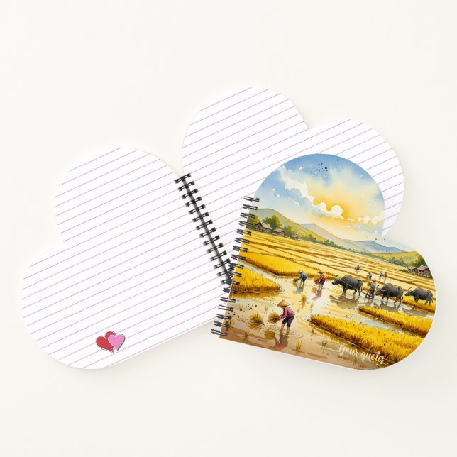 Rice Harvest Village Wall Art Notebook (Inside)