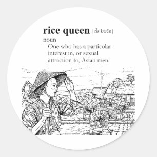 RICE QUEEN CLASSIC ROUND STICKER