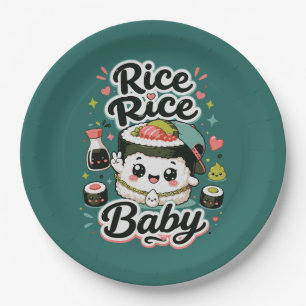 Rice Rice Baby Kawaii Sushi Paper Plate