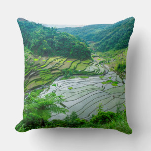 Rice terrace landscape, Philippines Cushion