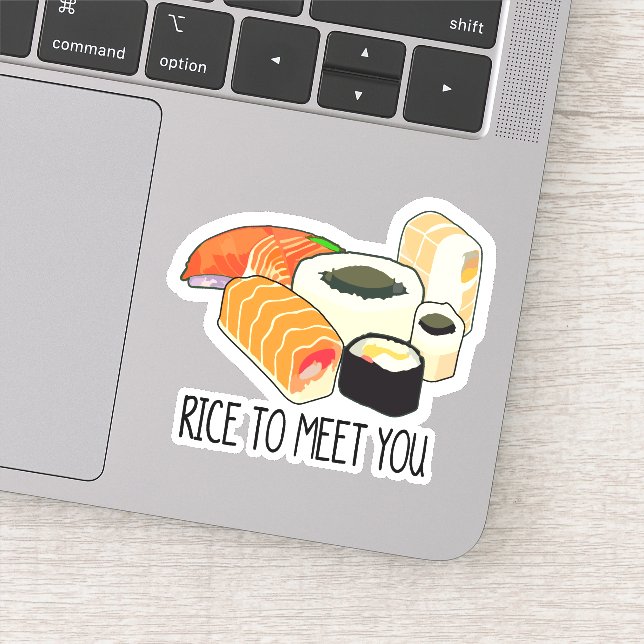 "Rice to Meet You" Funny Japanese Sushi Sashimi  (Detail)