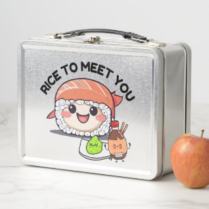 Rice to Meet You Metal Lunch Box