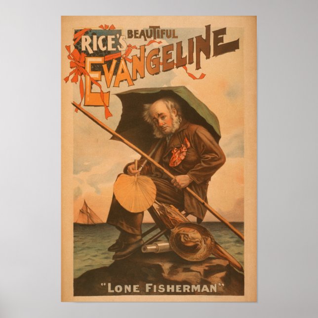 Rice's beautiful Evangeline "Lone Fisherman" Poster (Front)