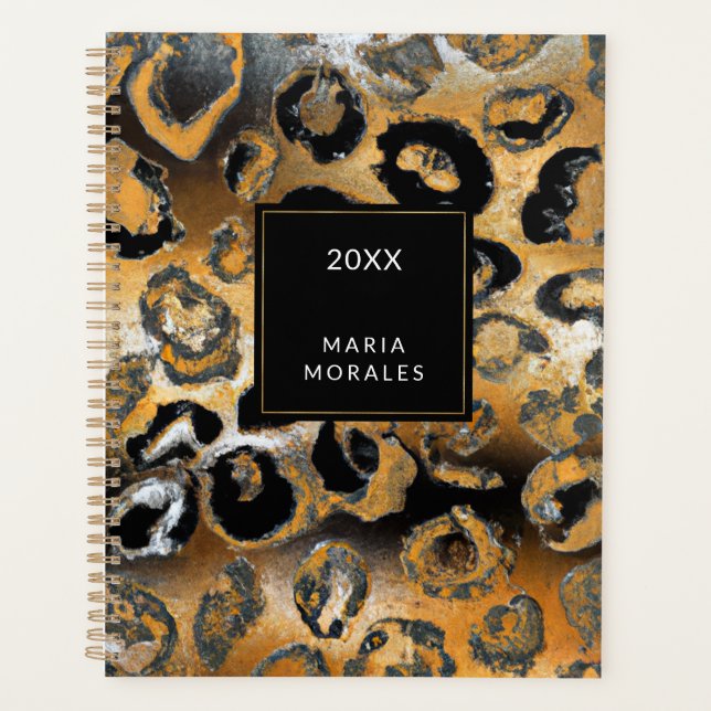 Rich Abstract Leopard Print Planner (Front)