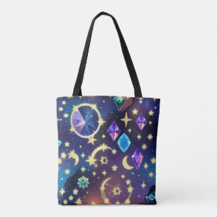Rich Alexandrite Sapphire Celestial Moon Phases Tote Bag