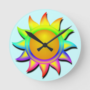 RICH AND COLORFUL SUNSHINE ROUND CLOCK