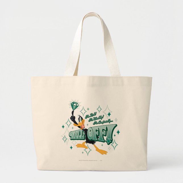 Rich and Wealthy DAFFY DUCK™ Large Tote Bag (Front)