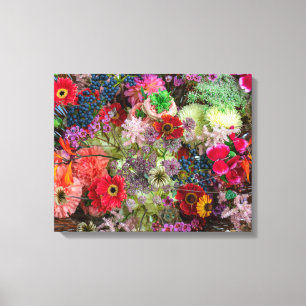 Rich Autumn Floral Bouquet with Gerberas and Berri Canvas Print