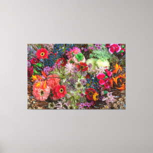 Rich Autumn Floral Bouquet with Gerberas and Berri Canvas Print