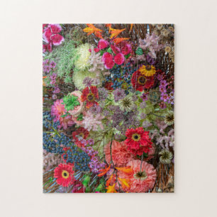 Rich Autumn Floral Bouquet with Gerberas and Berri Jigsaw Puzzle