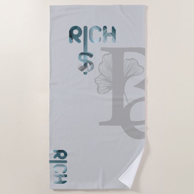 RICH Beach Towel Abstract Trend Blue Ocean (Front)