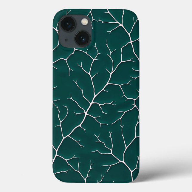 Rich Black Branch Pattern iPhone Case (Back)