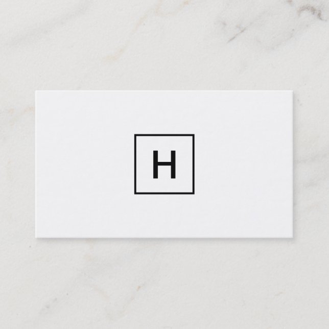 Rich Black Monogram Square Business Card (Front)