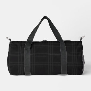 Rich Black Tones Scottish Tartan Plaid Pattern Duffle Bag