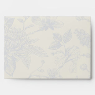 Rich Blue French Floral Toile Floral Envelope