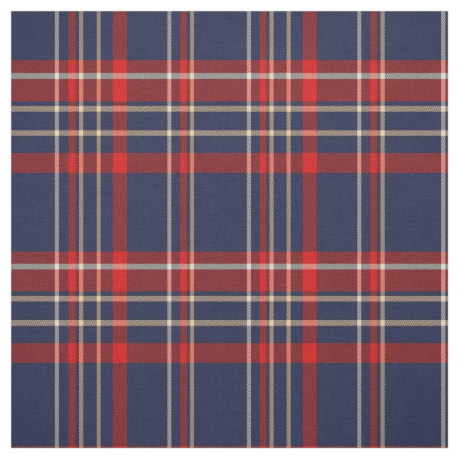 Rich Blue, Red and White Fabric (Swatch)