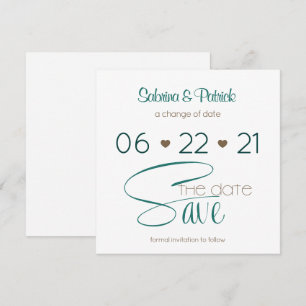 Rich BOHO Hunter Green Save the Date Invitation