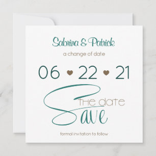 Rich BOHO Hunter Green Save the Date Invitation