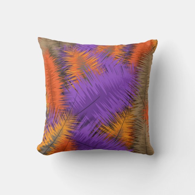 Rich Bright Autumn Fall Abstract Pattern Cushion (Front)