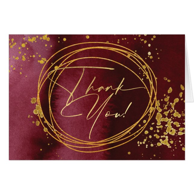 Rich Burgundy Gold Splatter Christmas Holiday (Front Horizontal)