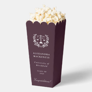 Rich Burgundy JD Law Scales Graduation Favour Box