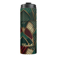 Rich Burgundy Teal Green Gold African Ethnic