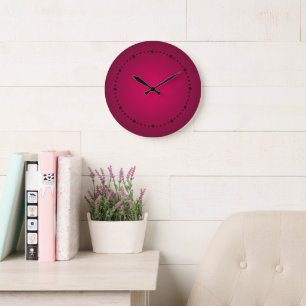 Rich Burgundy Wine Gradient Shades Large Clock