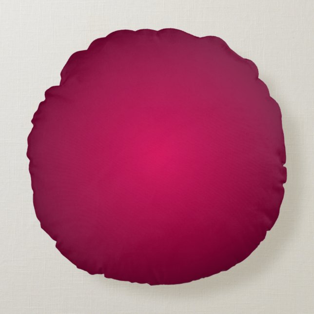 Rich Burgundy Wine Gradient Shades Round Cushion (Front)