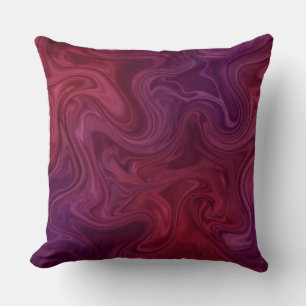 Rich Burgundy Wine Purple Organic Flow Cushion