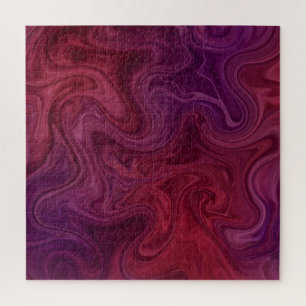 Rich Burgundy Wine Purple Organic Flow Jigsaw Puzzle