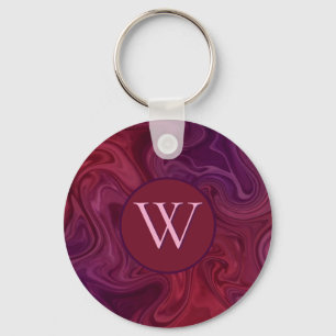 Rich Burgundy Wine Purple Organic Flow  Key Ring
