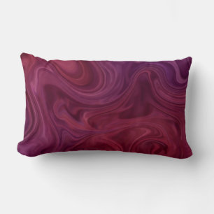 Rich Burgundy Wine Purple Organic Flow Lumbar Cushion