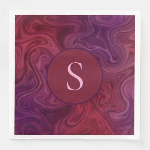Rich Burgundy Wine Purple Organic Flow Napkin