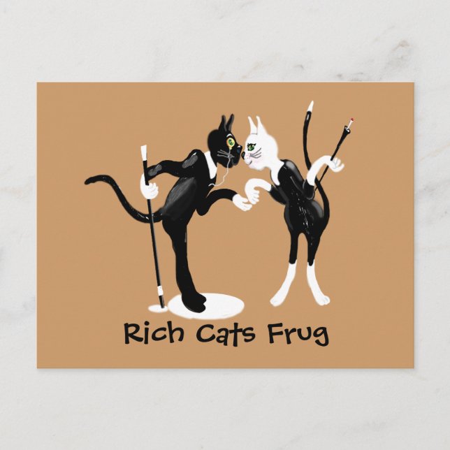 Rich cats Frug Postcard (Front)