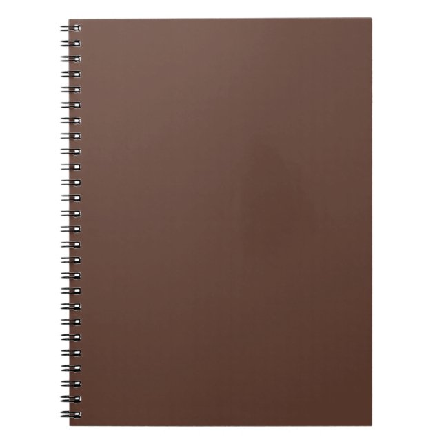 Rich Chocolate Brown Neutral Solid Color Print Notebook (Front)