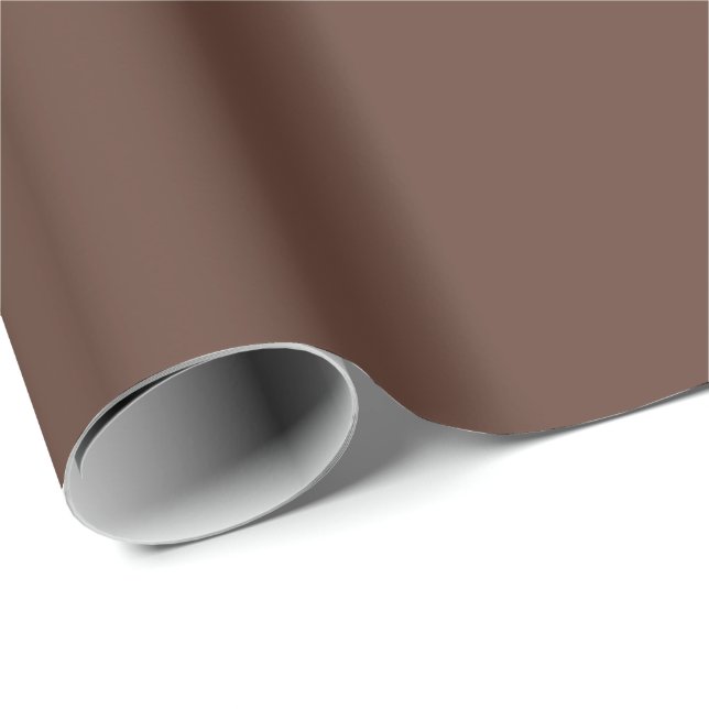Rich Chocolate Brown Neutral Solid Colour Print Wrapping Paper (Roll Corner)