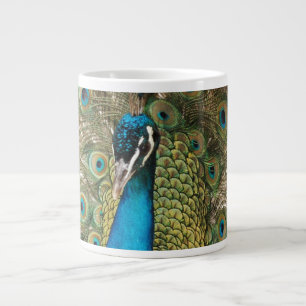 Rich Colour Photo of Peacock Bird Large Coffee Mug