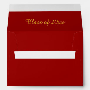 Rich Crimson & Elegant Gold Typography Graduation  Envelope