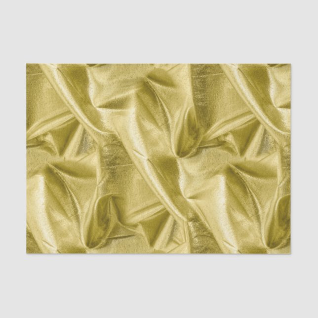 Rich Crumpled Metallic gold Faux Lame' Texture Tissue Paper (Front)