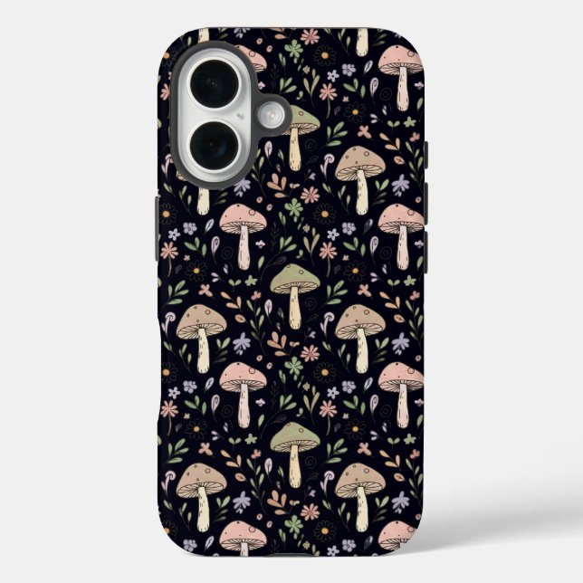Rich Dark Fungi Seamless Pattern Goblincore Case-Mate iPhone Case (Back)