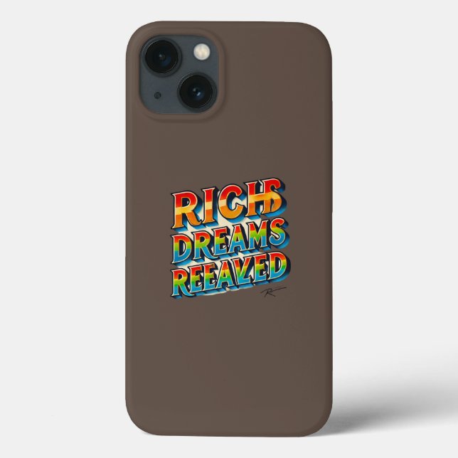 Rich Dreams Realised" Multi-Coloured Phone Co Case-Mate iPhone Case (Back)
