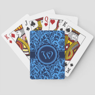 Rich Elegant Blue Floral William Morris Pattern Playing Cards